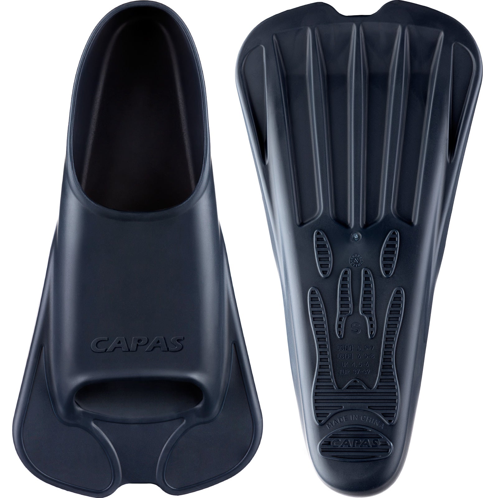 CAPAS Swim Training Fins Short Blade, Navy