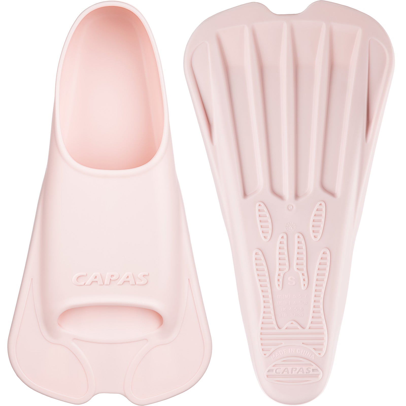 CAPAS Swim Training Fins Short Blade, Pink