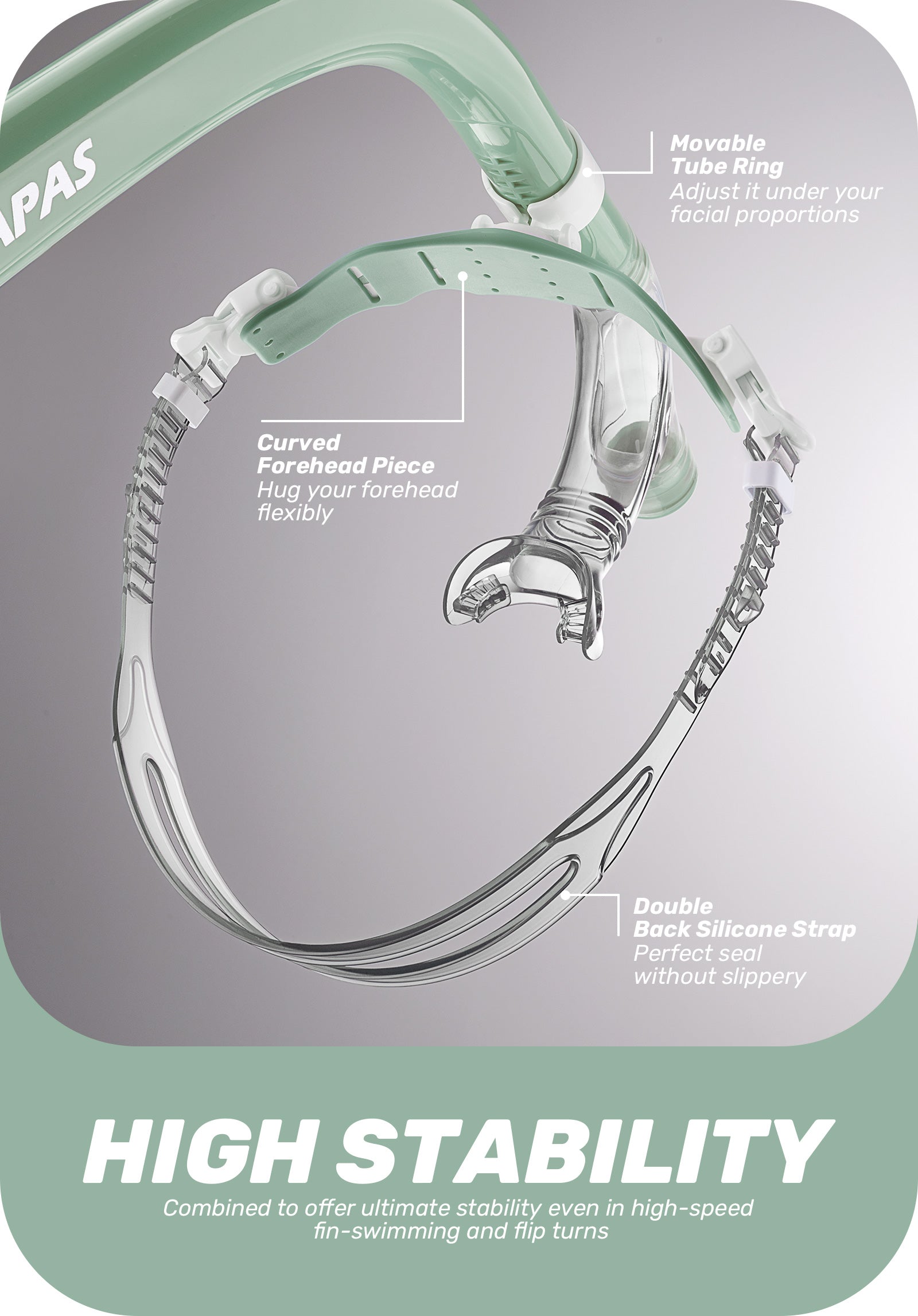 CAPAS Training Swim Snorkel, Green White