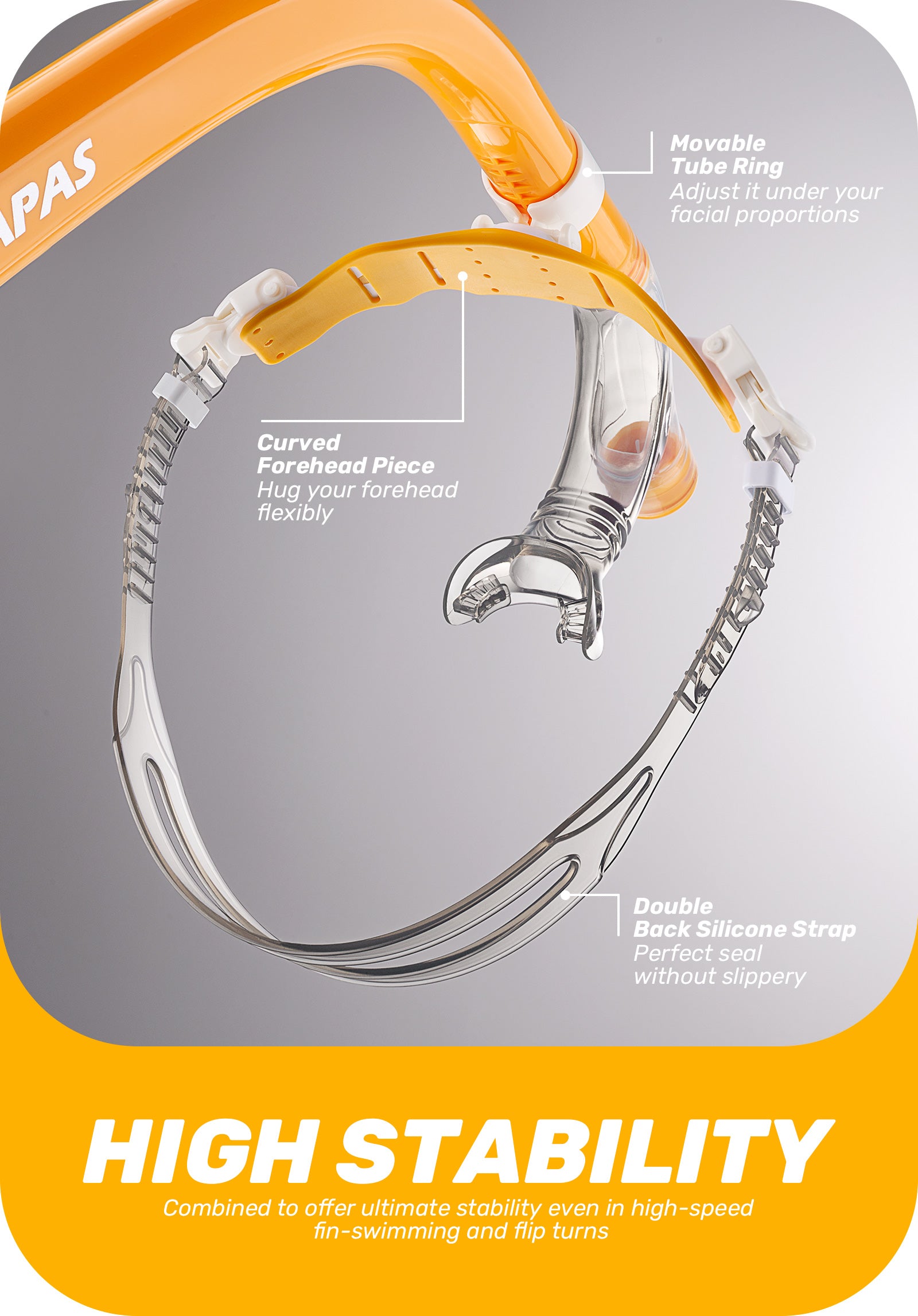CAPAS Training Swim Snorkel, Orange White