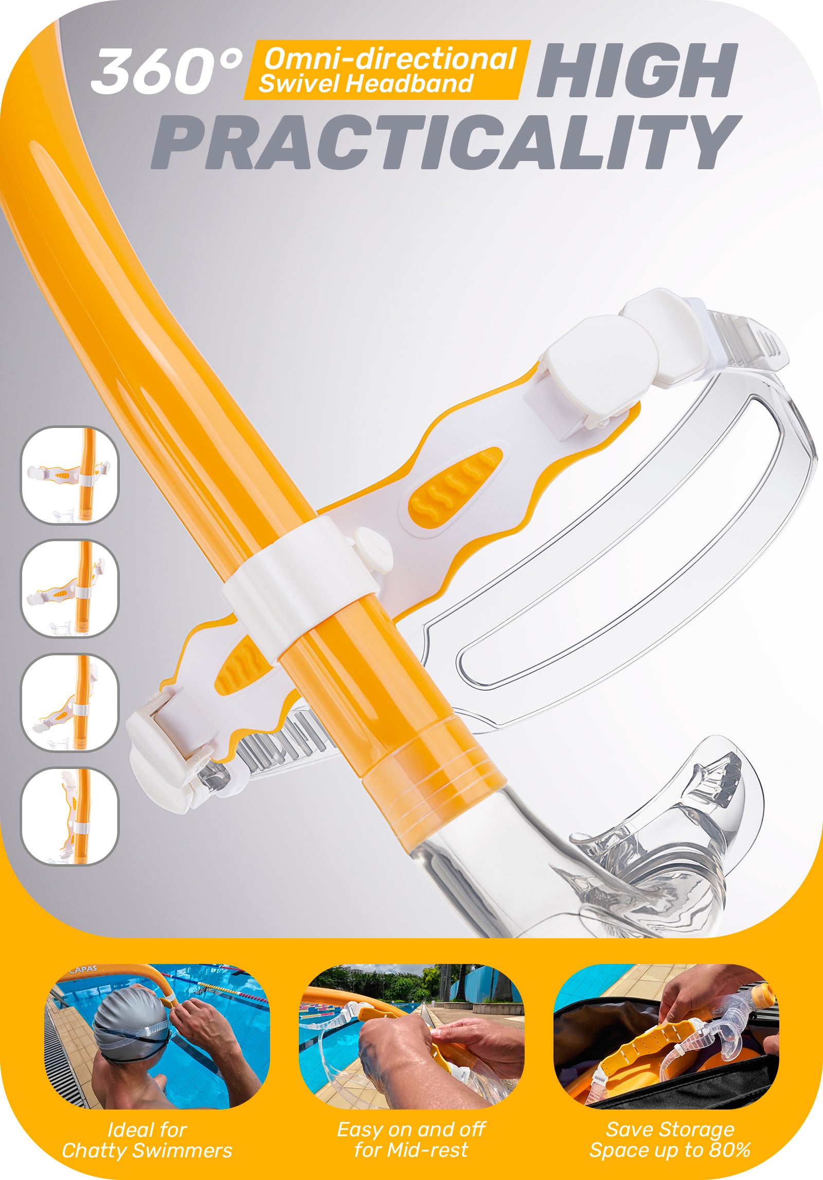 CAPAS Training Swim Snorkel, Orange White