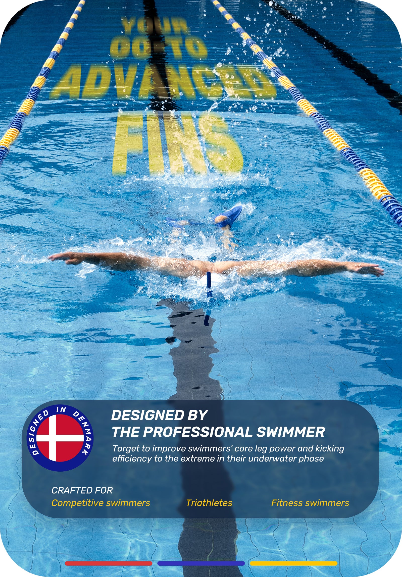 CAPAS Pro Swim Training Fins, Blue