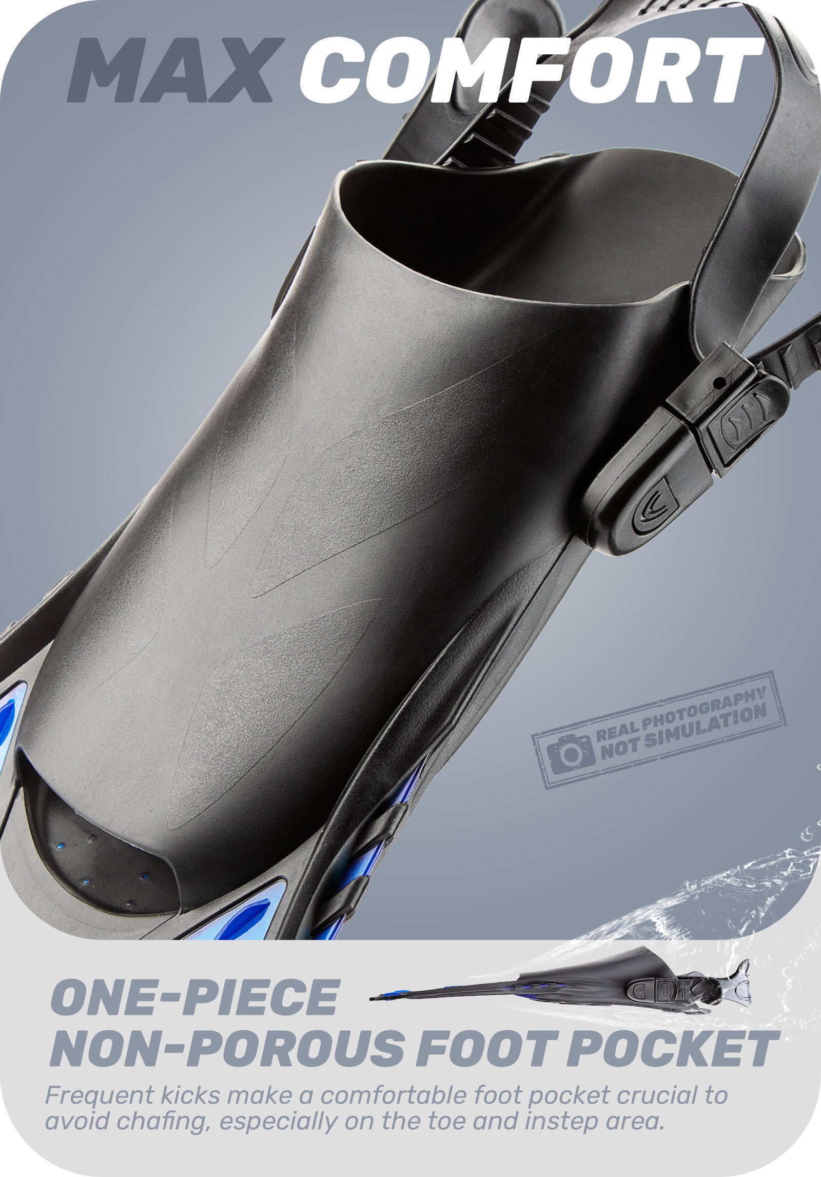 CAPAS Swim Fins for Snokeling, blue