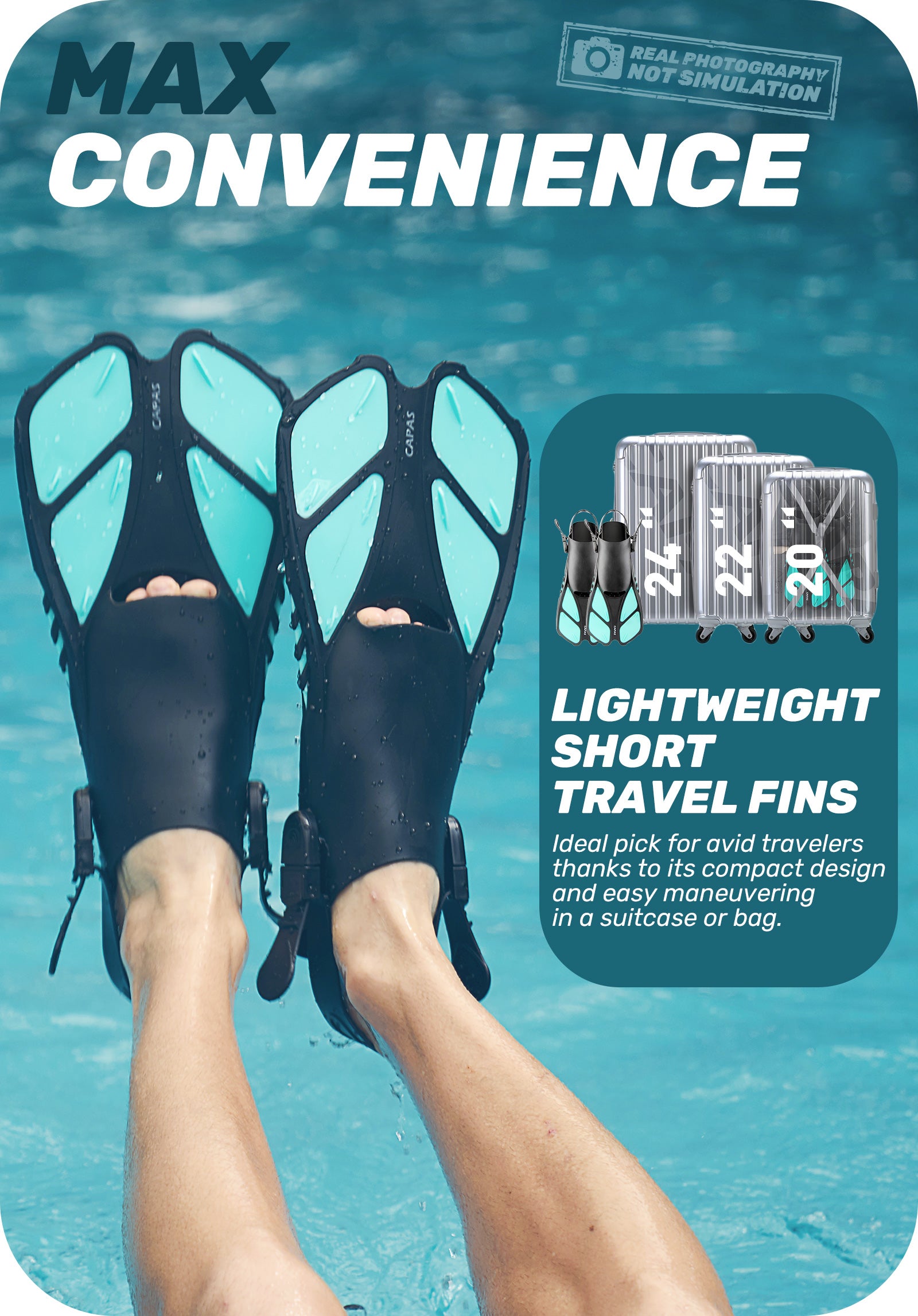 CAPAS Swim Fins for Snokeling, green