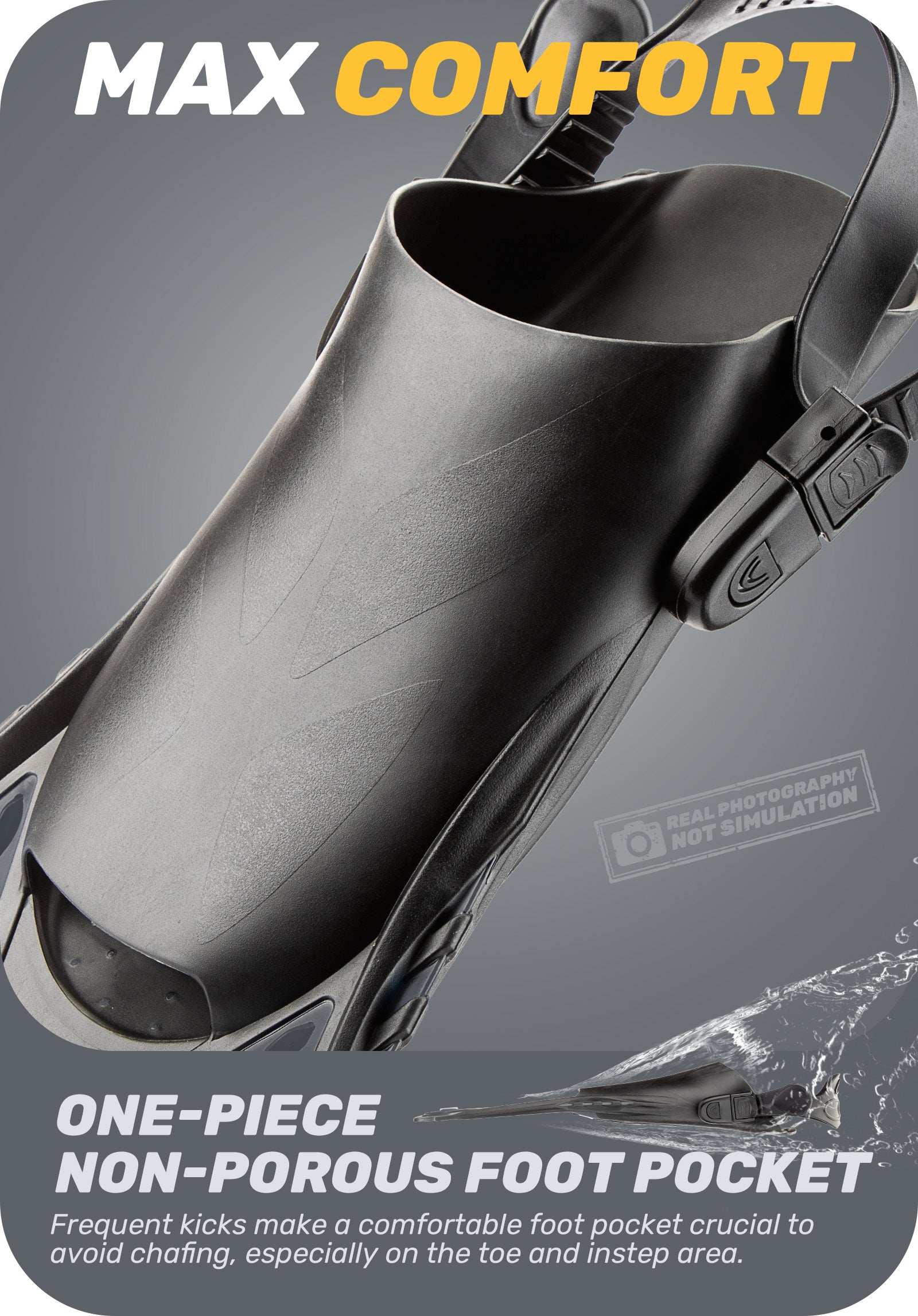 CAPAS Swim Fins for Snokeling, gray