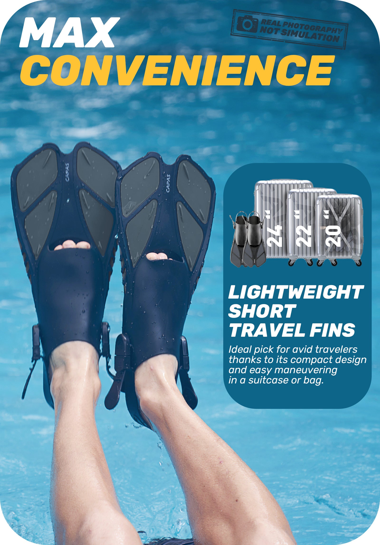CAPAS Swim Fins for Snokeling, gray