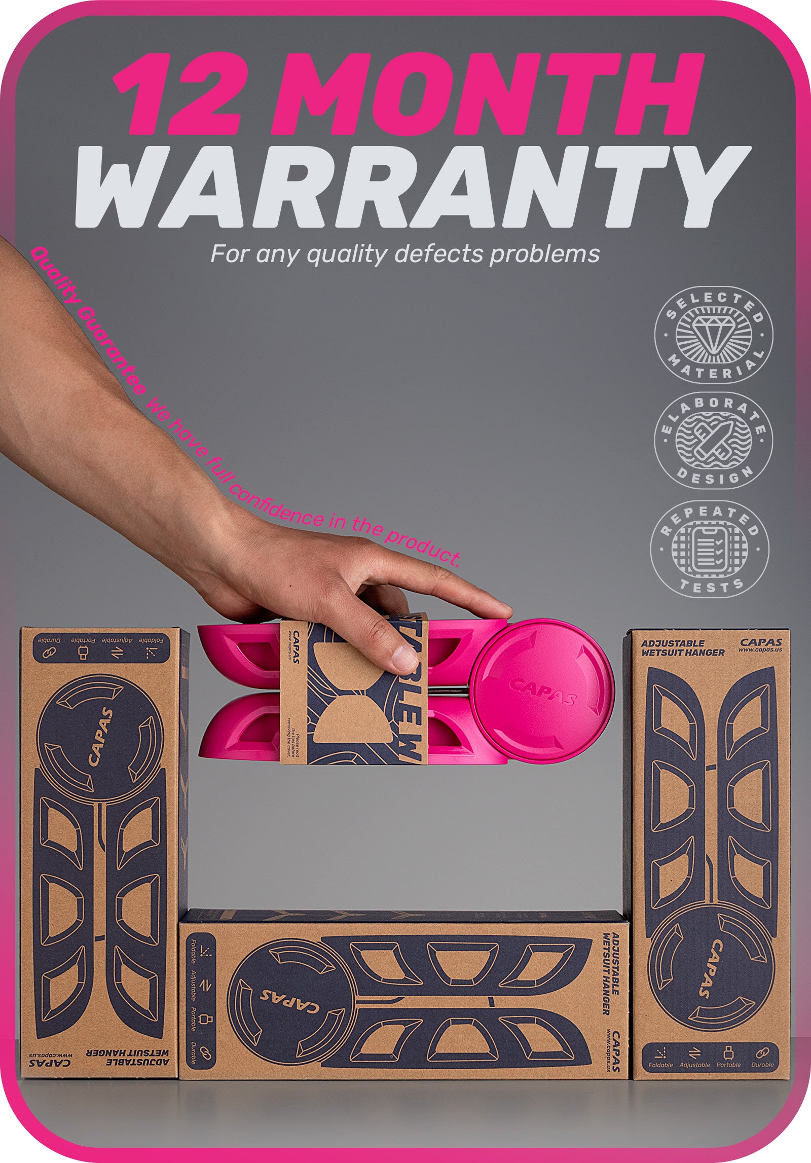CAPAS Adjustable Wetsuit Hanger, Magenta
