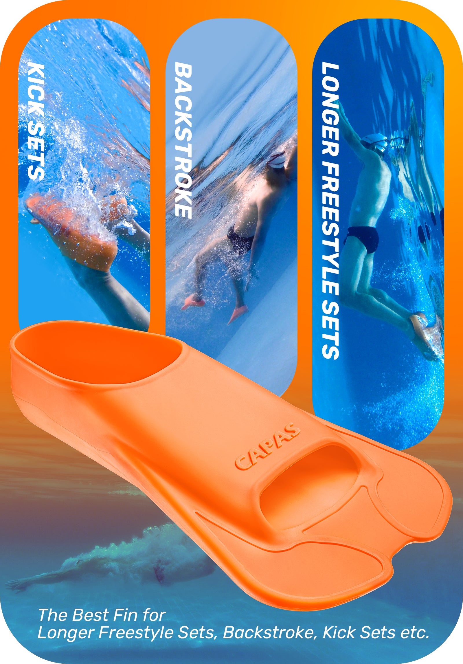 CAPAS Swim Training Fins Short Blade
