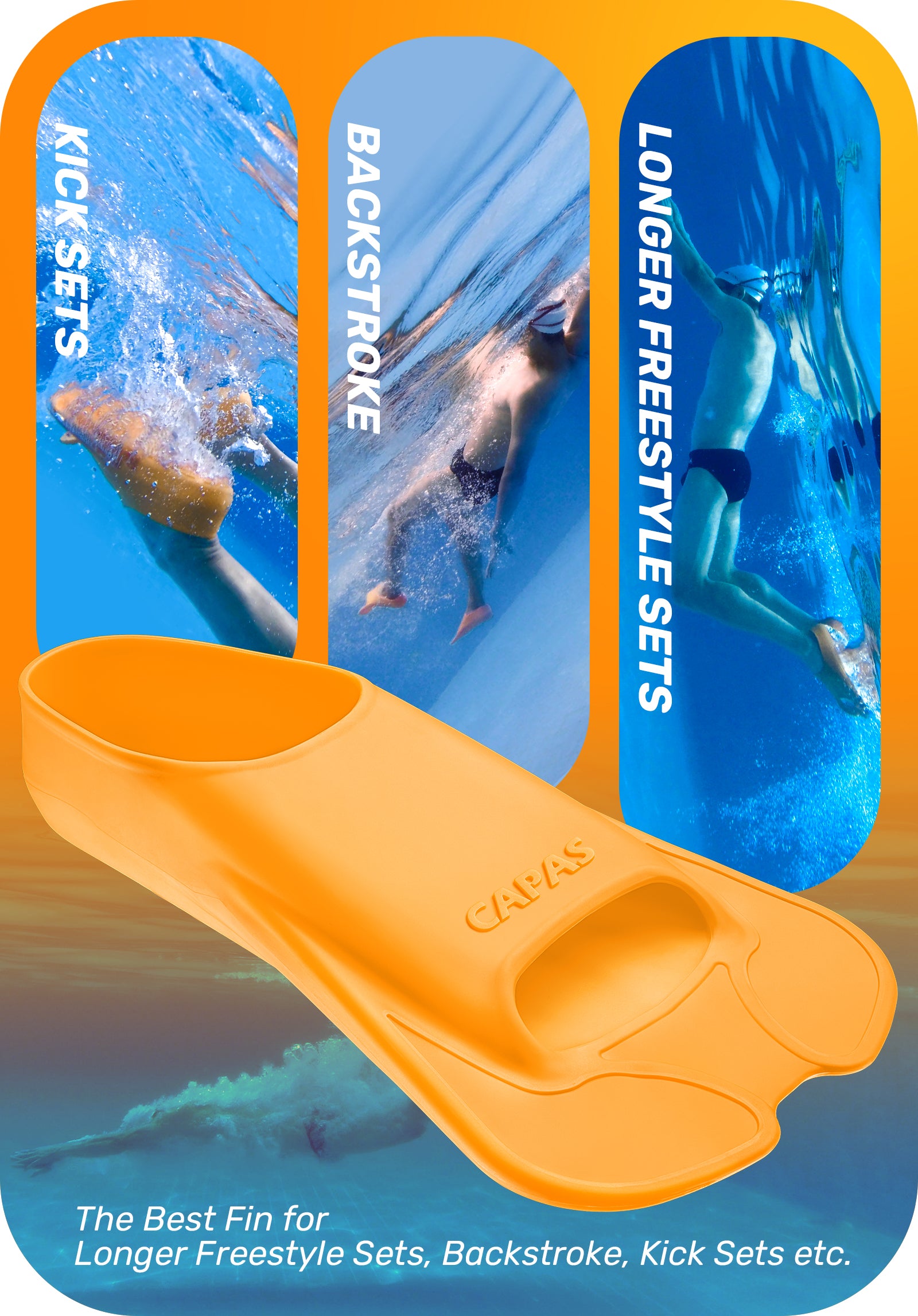 CAPAS Swim Training Fins Short Blade