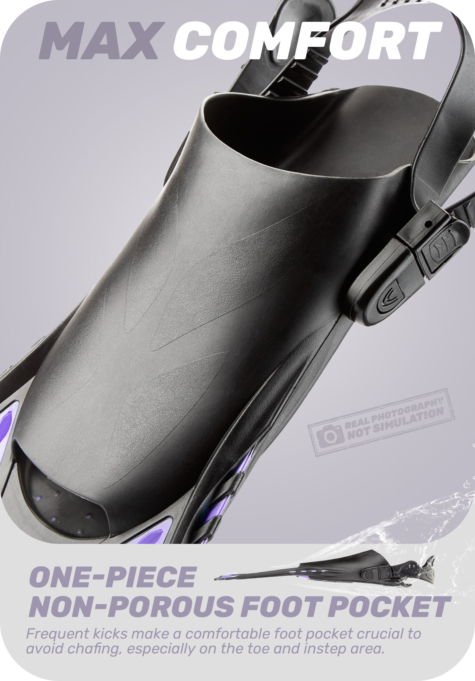 CAPAS Swim Fins for Snokeling, purple