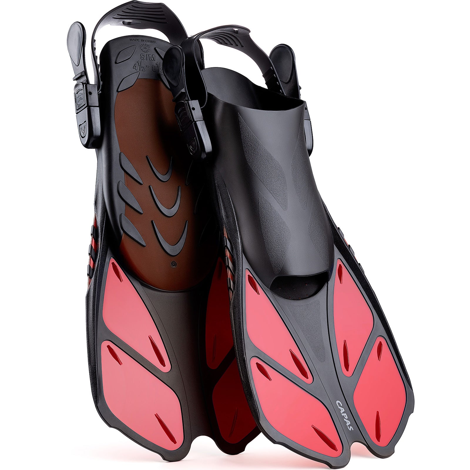CAPAS Swim Fins for Snokeling, red