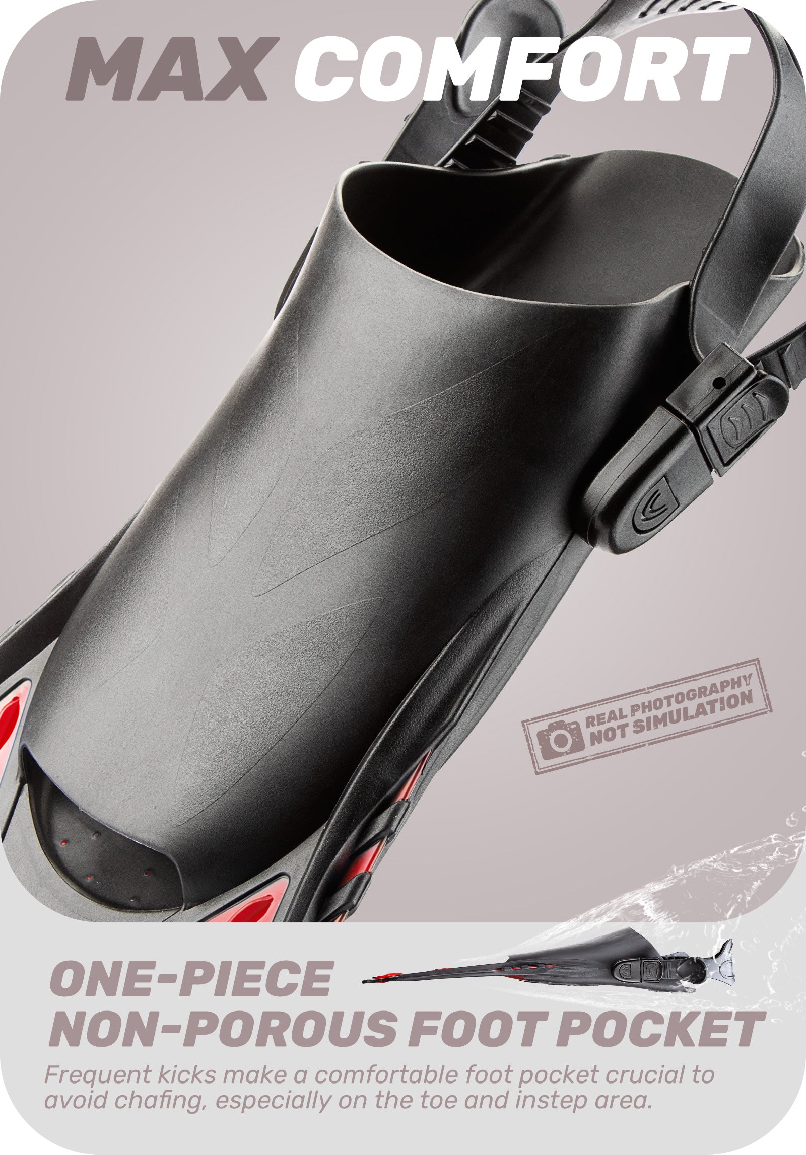 CAPAS Swim Fins for Snokeling, red