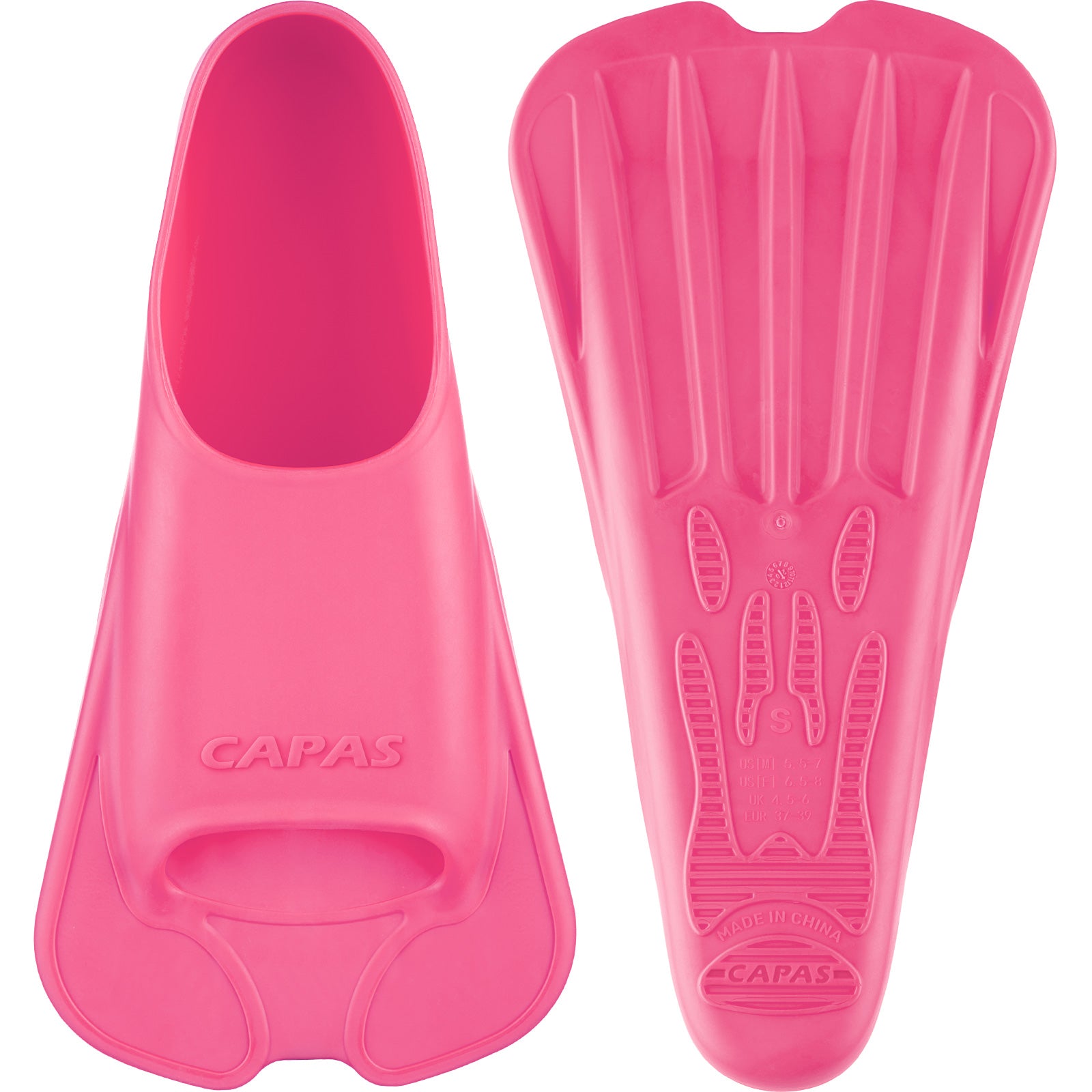 CAPAS Swim Training Fins Short Blade, Warm Pink