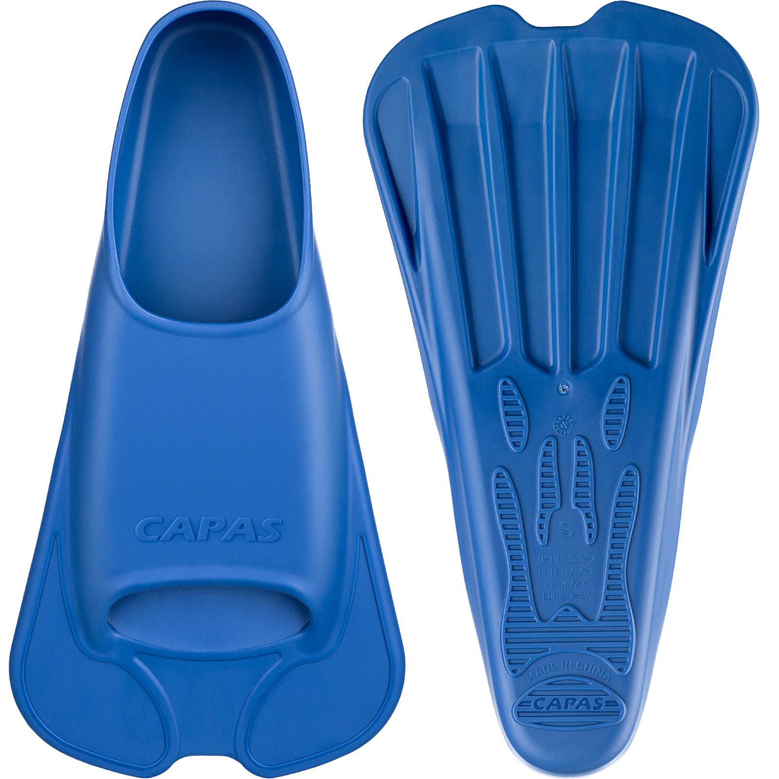 CAPAS Swim Training Fins Short Blade, Blue