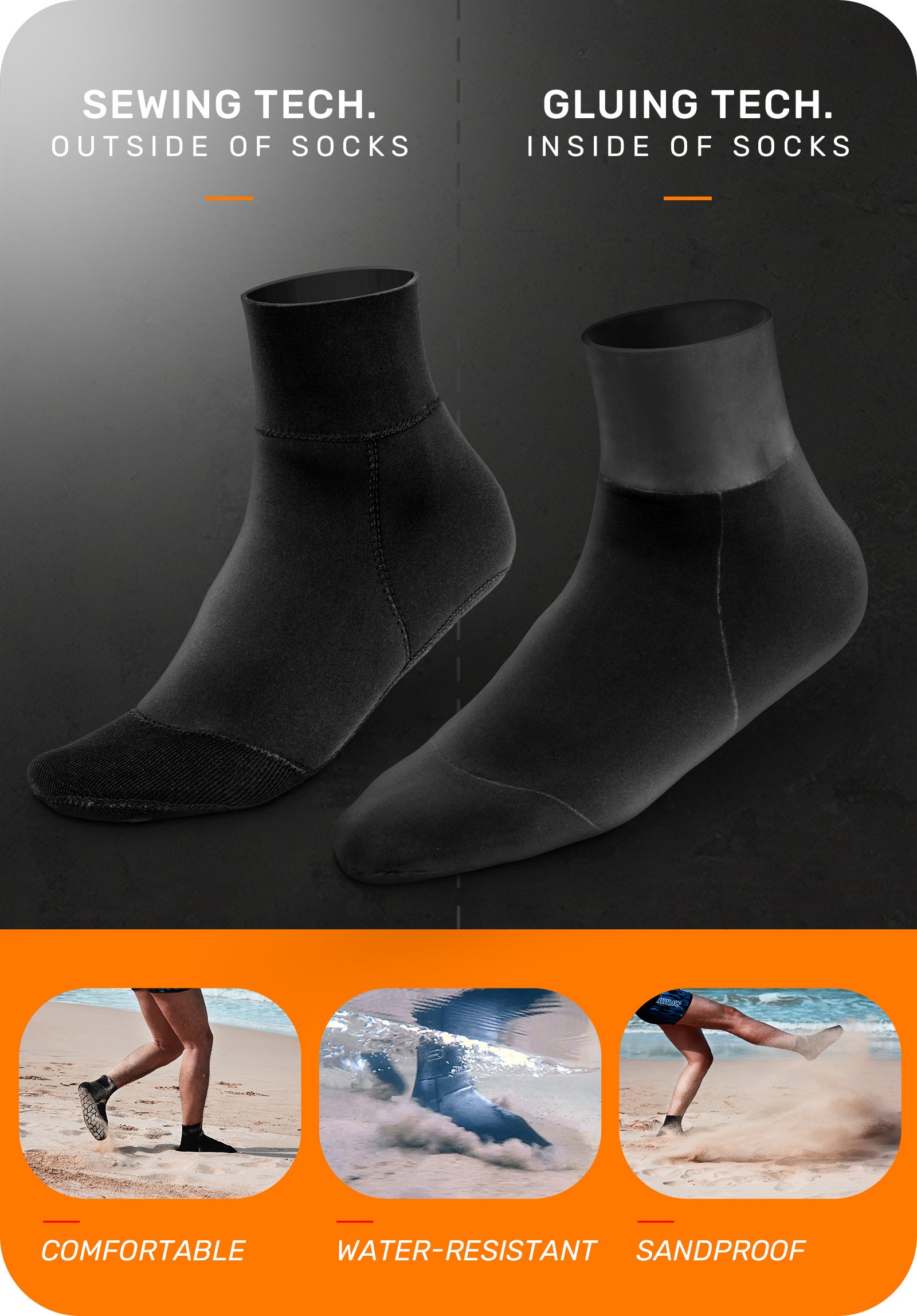 CAPAS 2mm Neoprene Socks for Adult Youth Black
