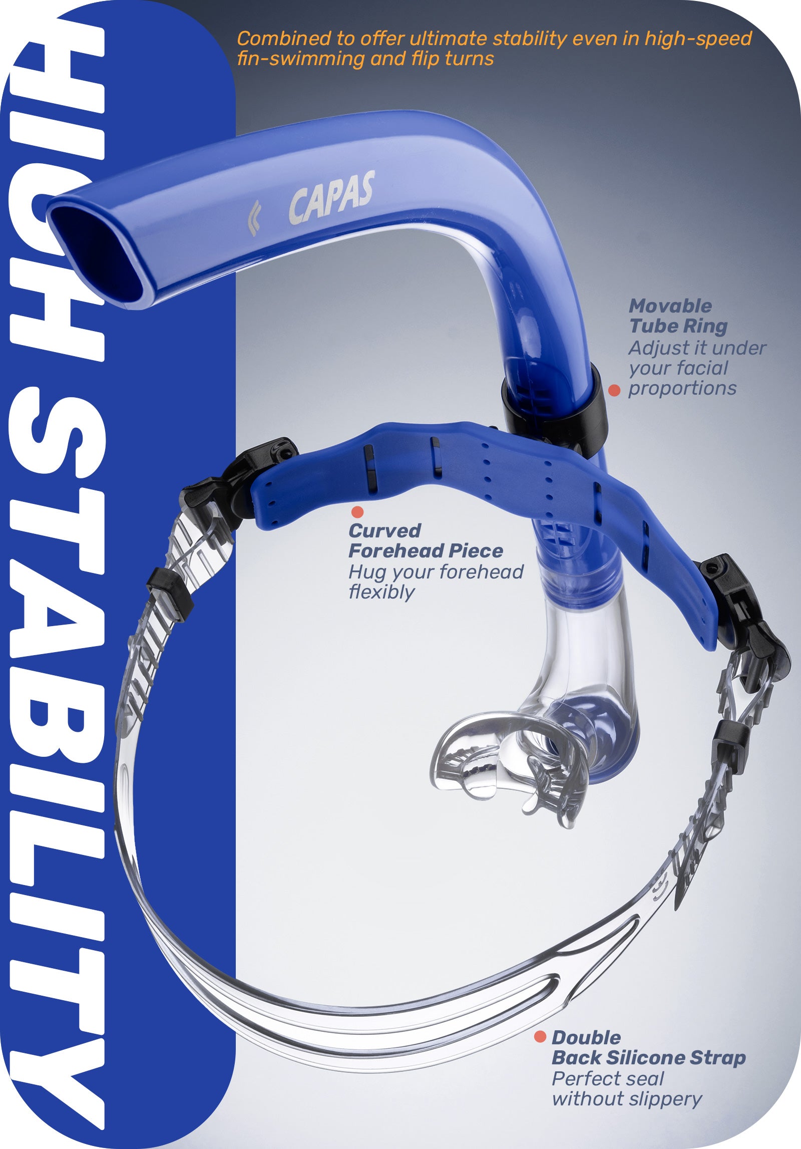 CAPAS Training Swim Snorkel, Blue Black