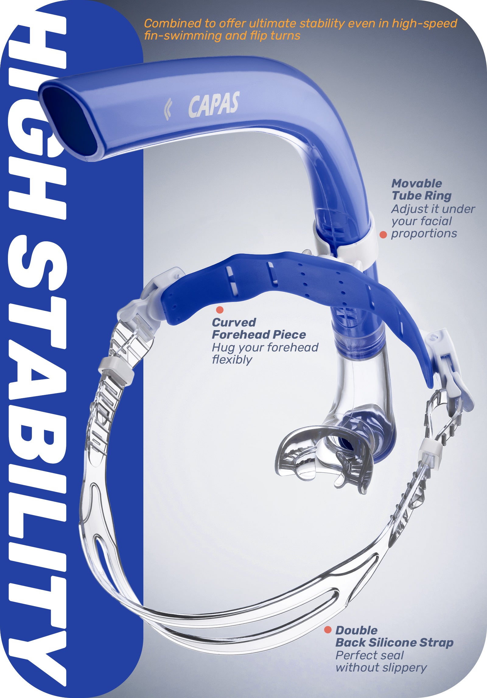 CAPAS Training Swim Snorkel, Blue White