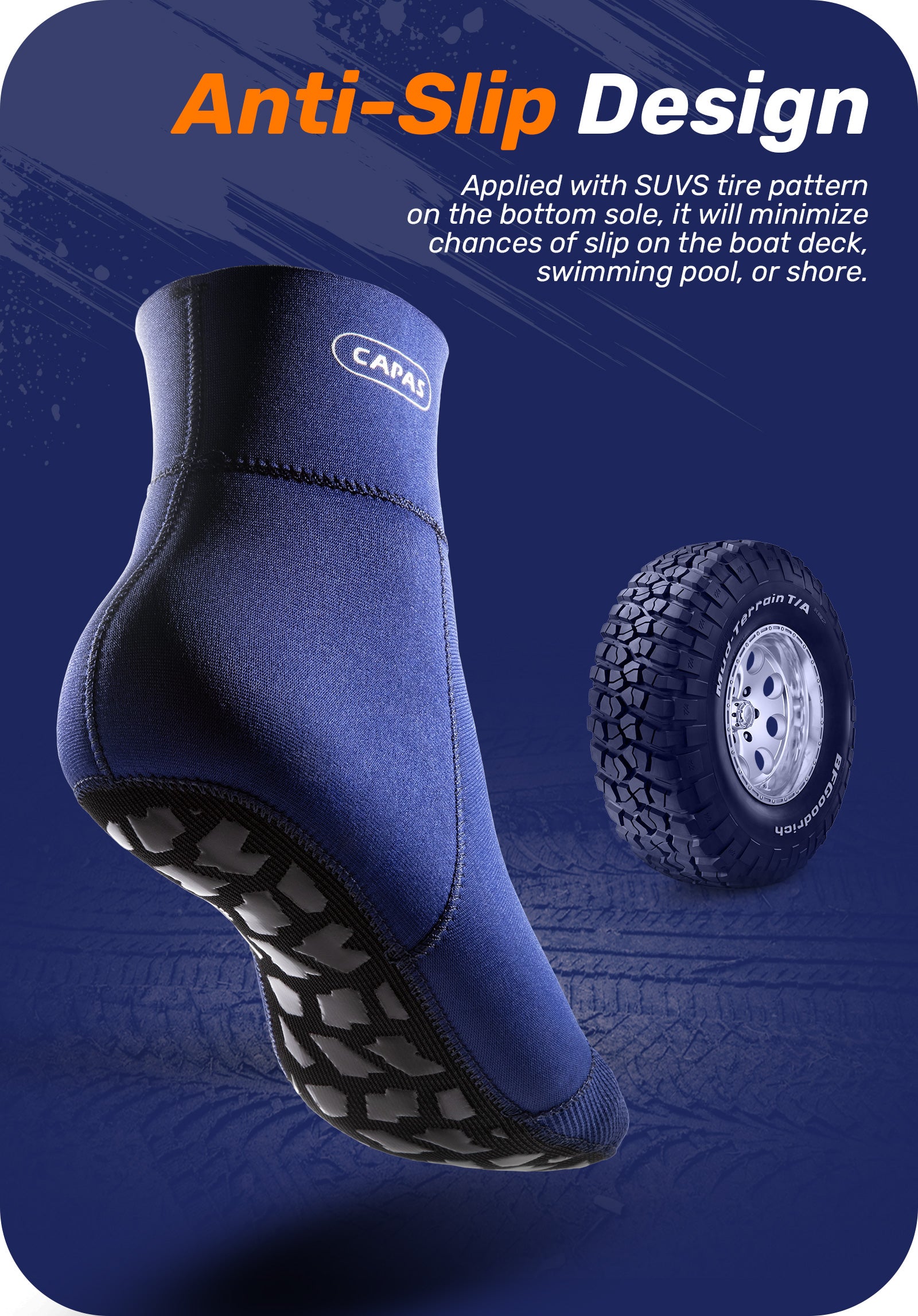 CAPAS 2mm Neoprene Sand Socks for Adult, Blue