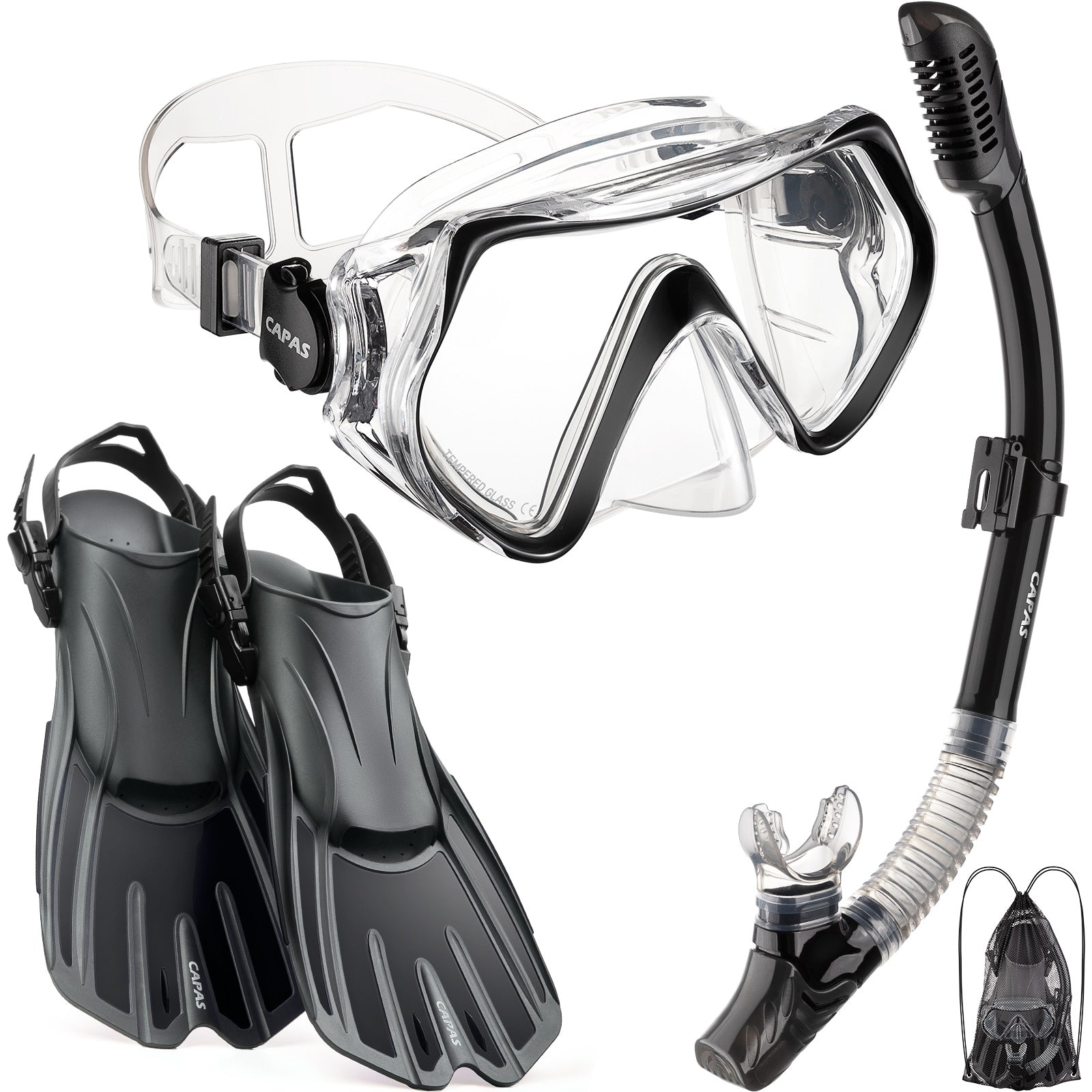 CAPAS Snorkel Set, black