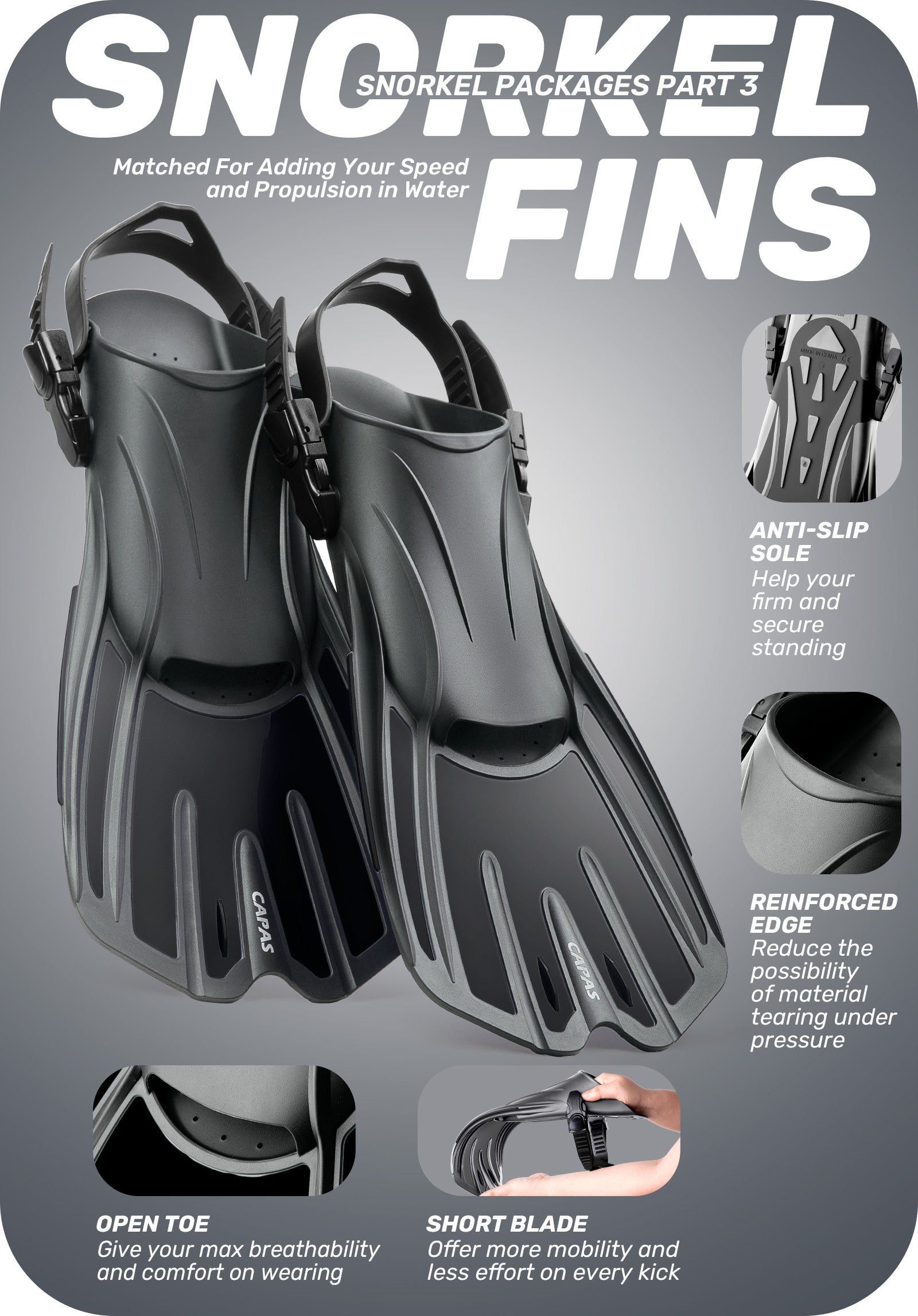 CAPAS Snorkel Set, black