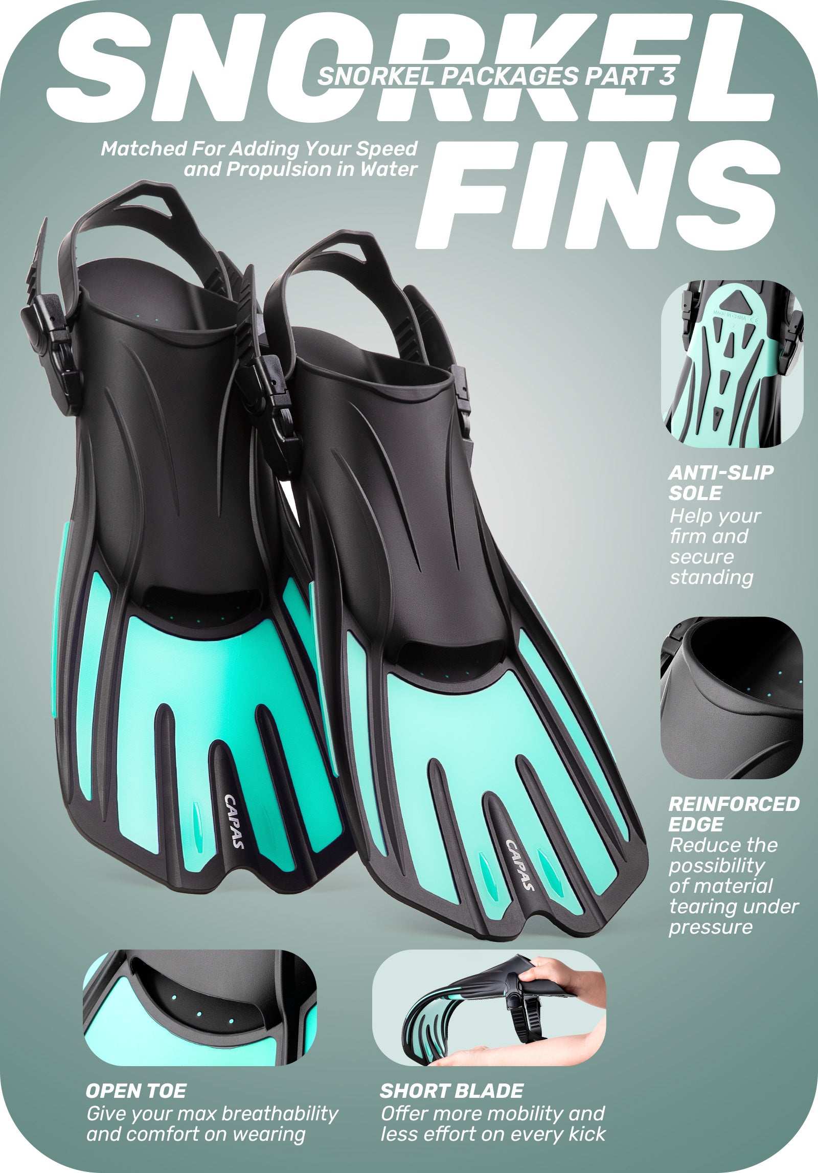 CAPAS Snorkel Set, green
