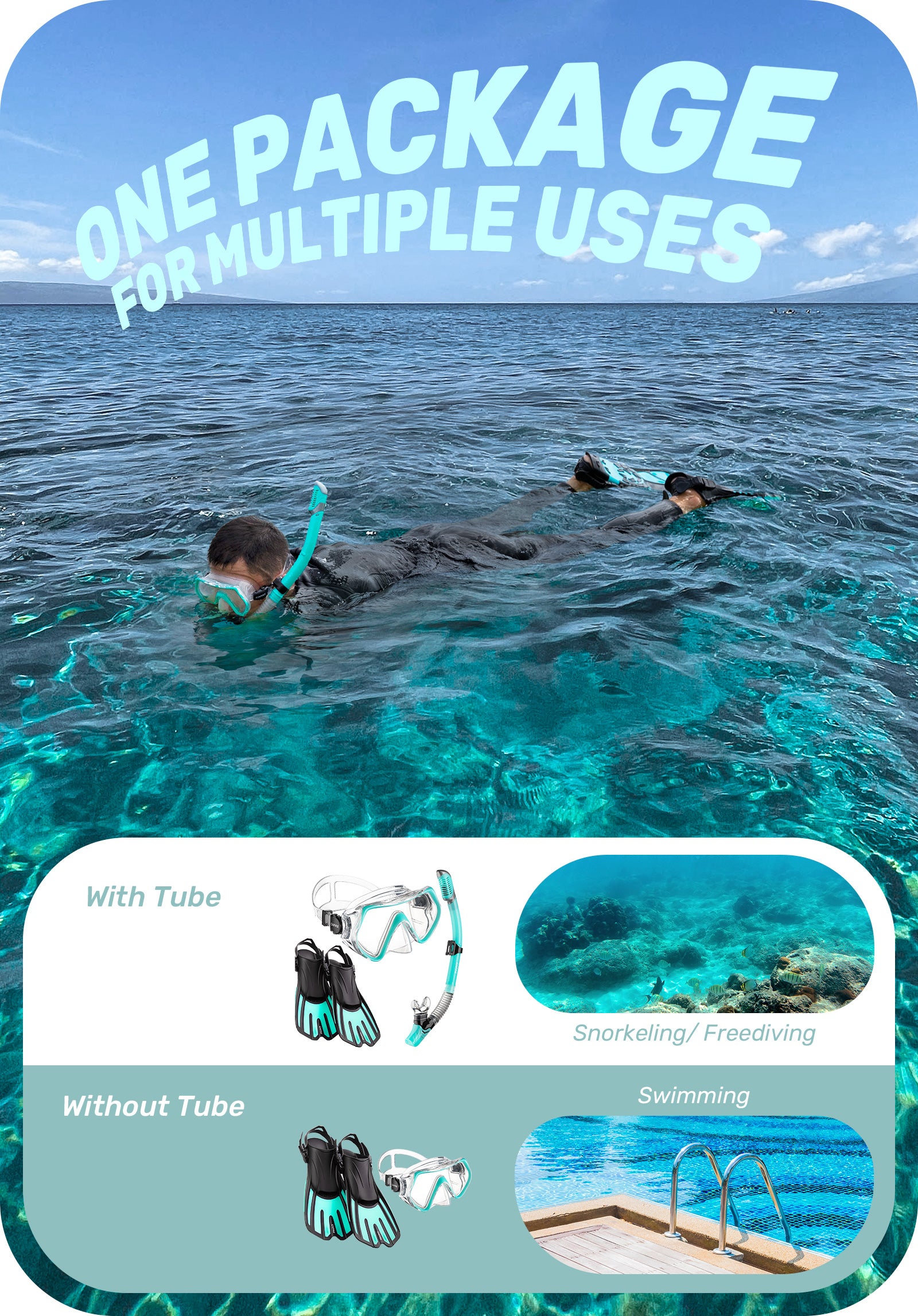 CAPAS Snorkel Set, green