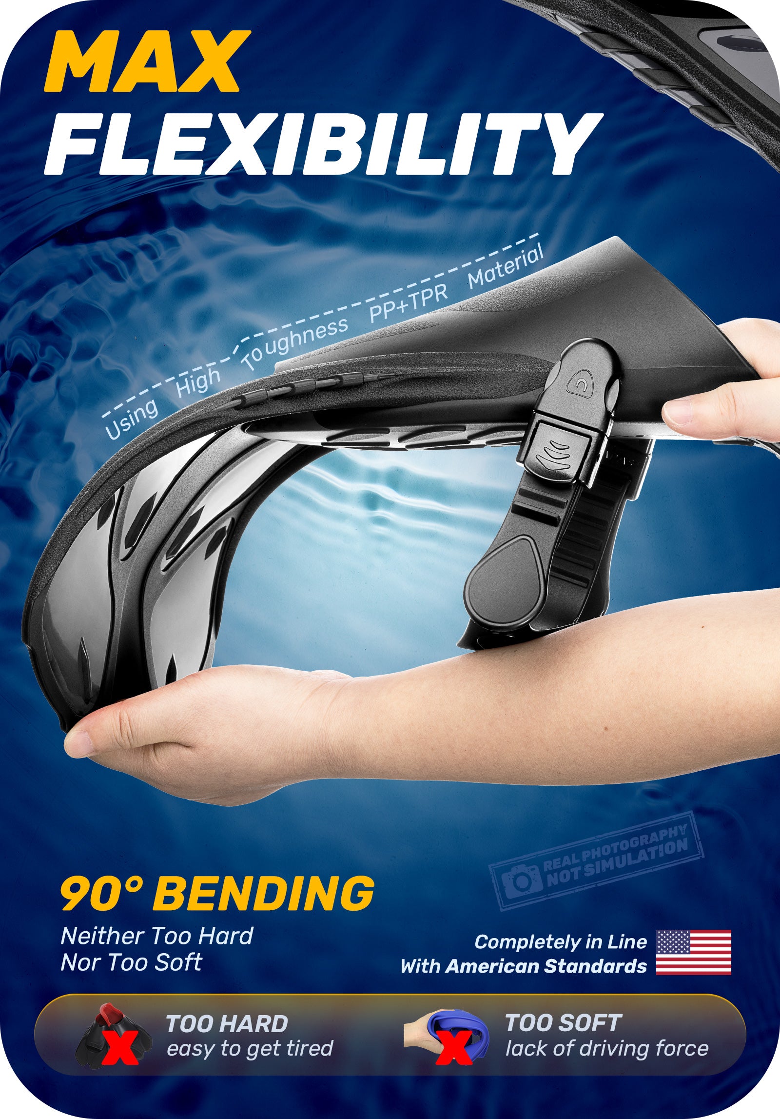 CAPAS Swim Fins for Snokeling, gray