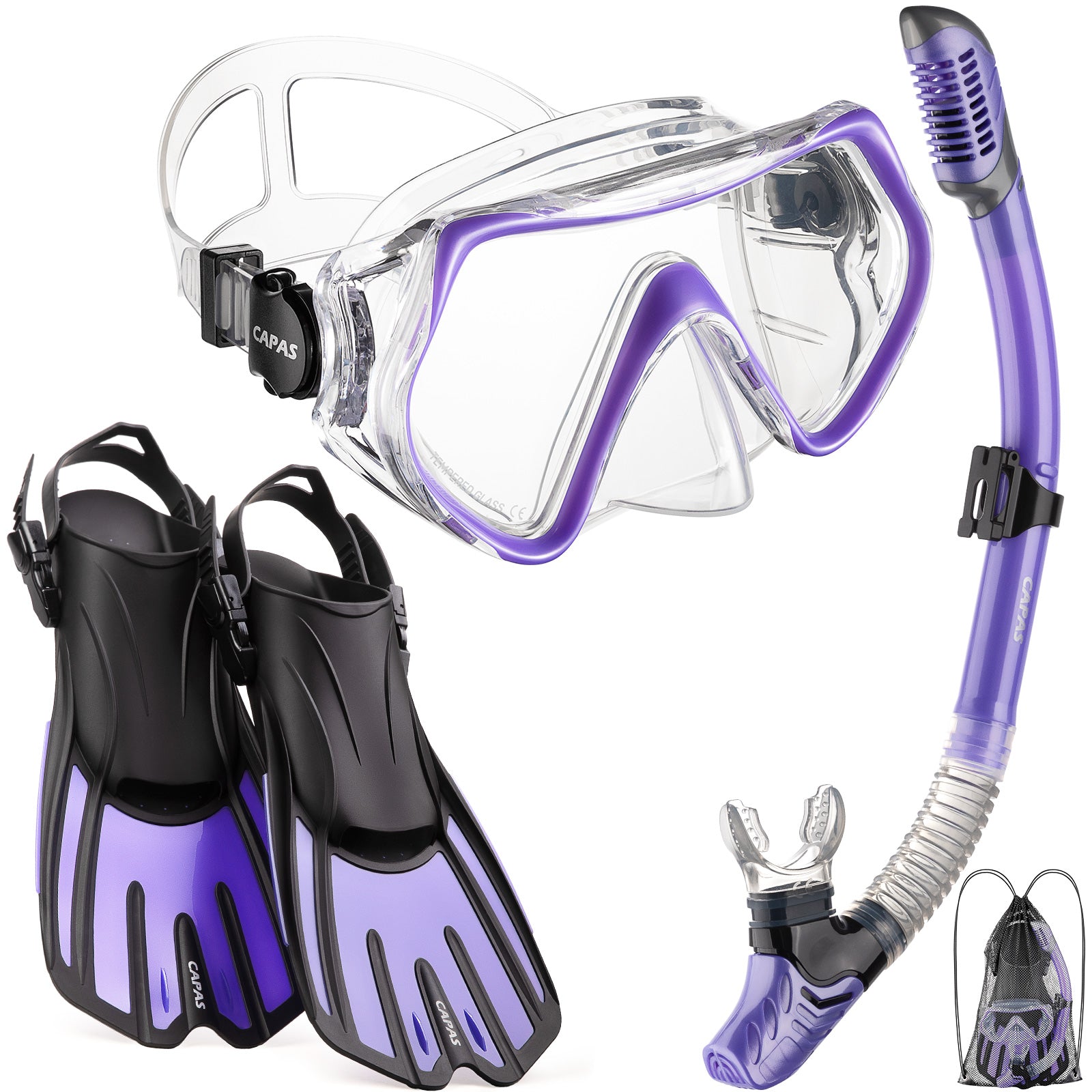 CAPAS Snorkel Set, purple