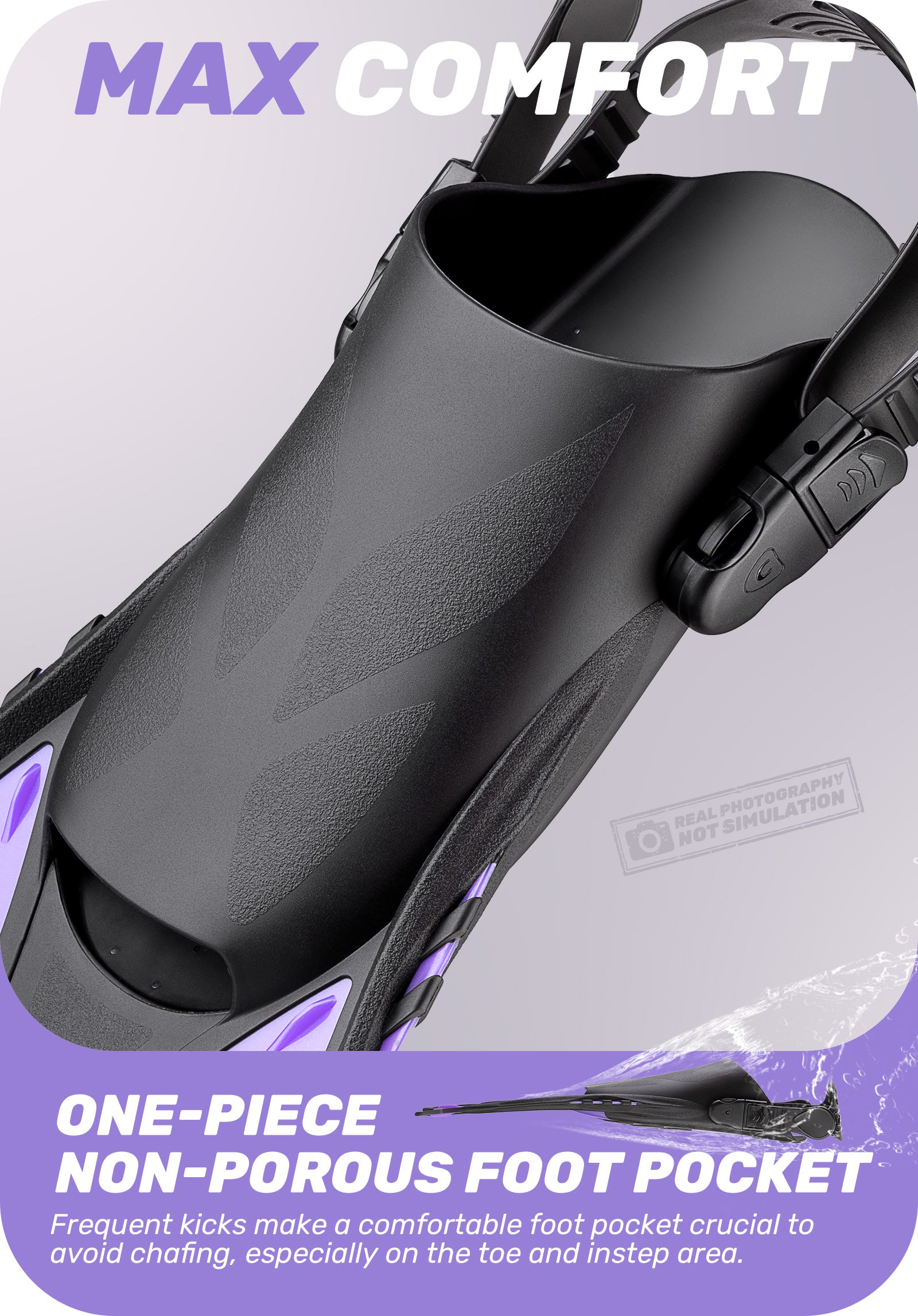 CAPAS Swim Fins for Snokeling, purple