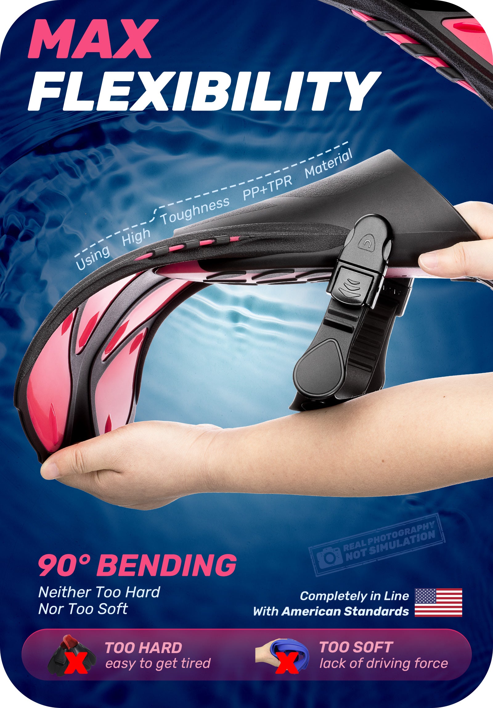 CAPAS Swim Fins for Snokeling, warm pink