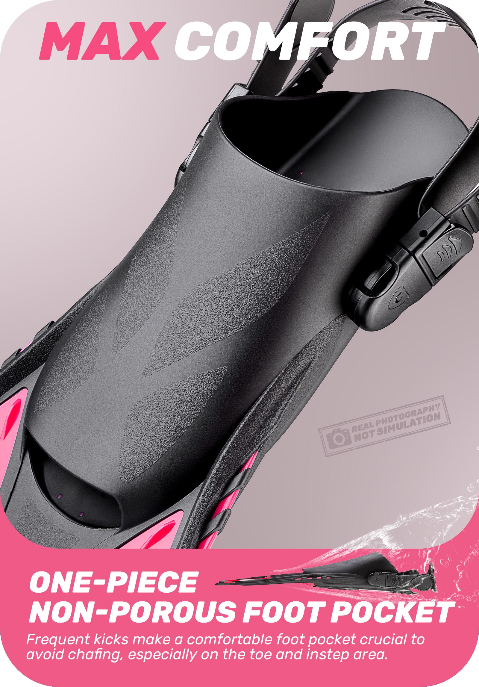 CAPAS Swim Fins for Snokeling, warm pink