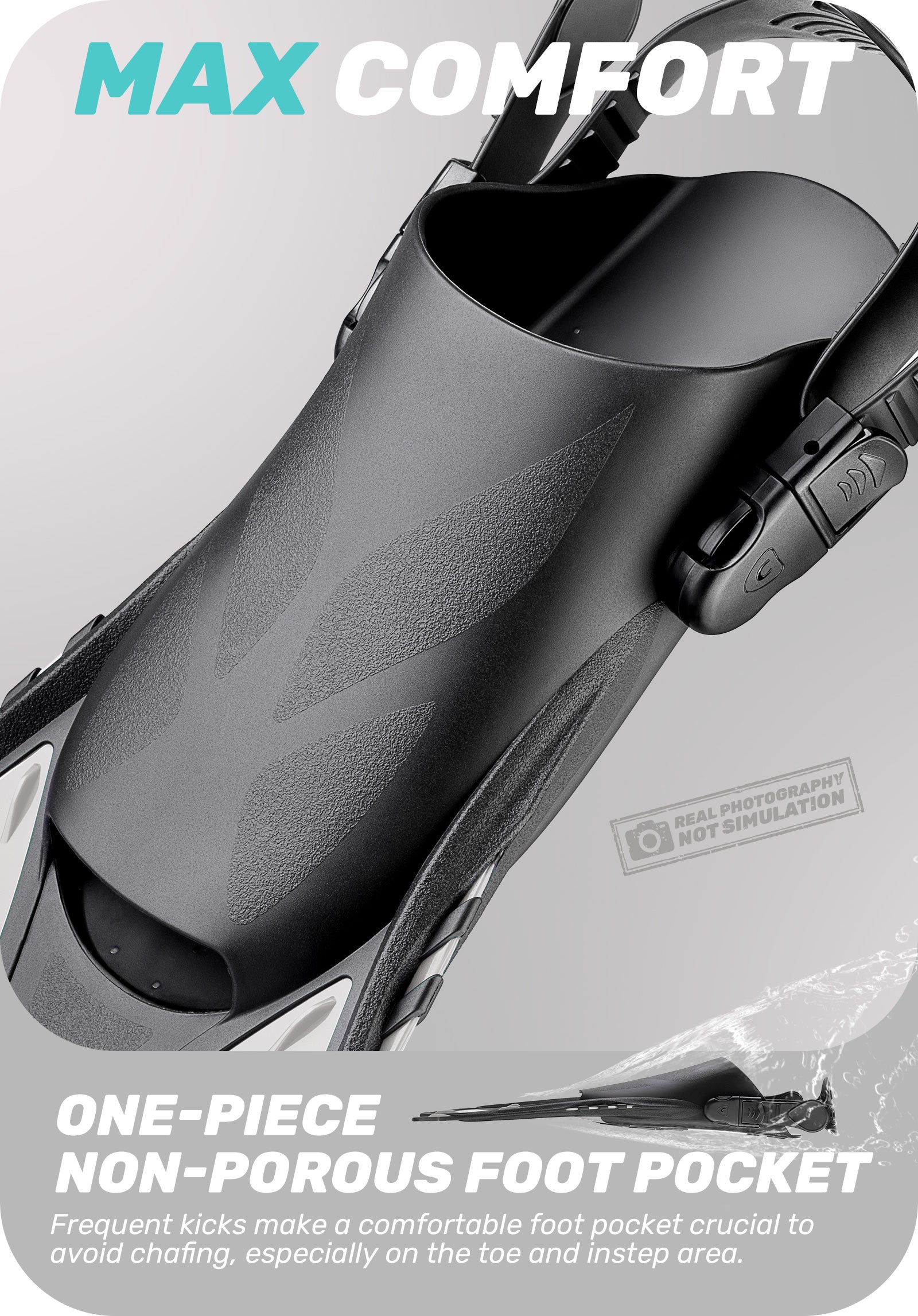 CAPAS Swim Fins for Snokeling, white