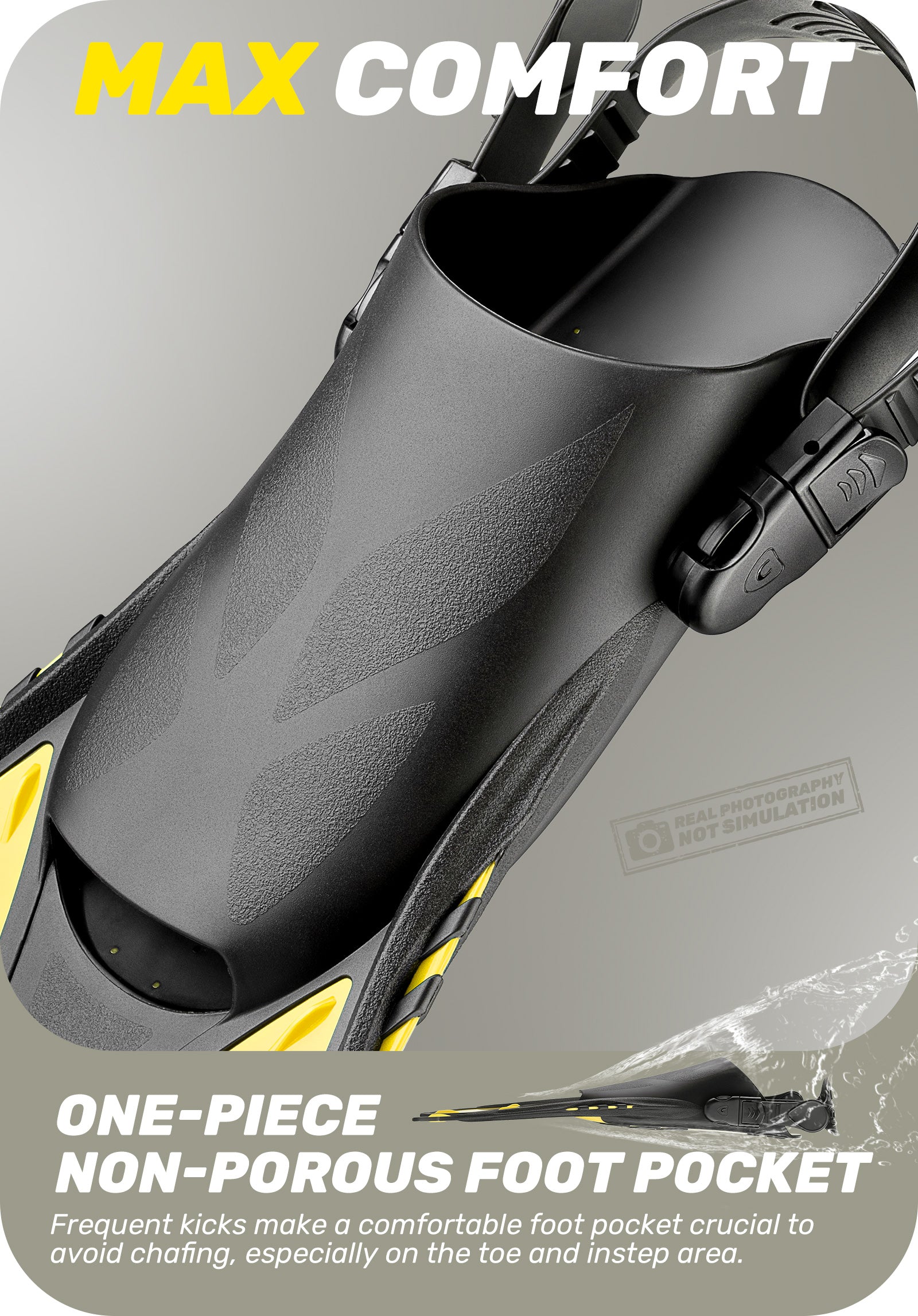 CAPAS Swim Fins for Snokeling, yellow