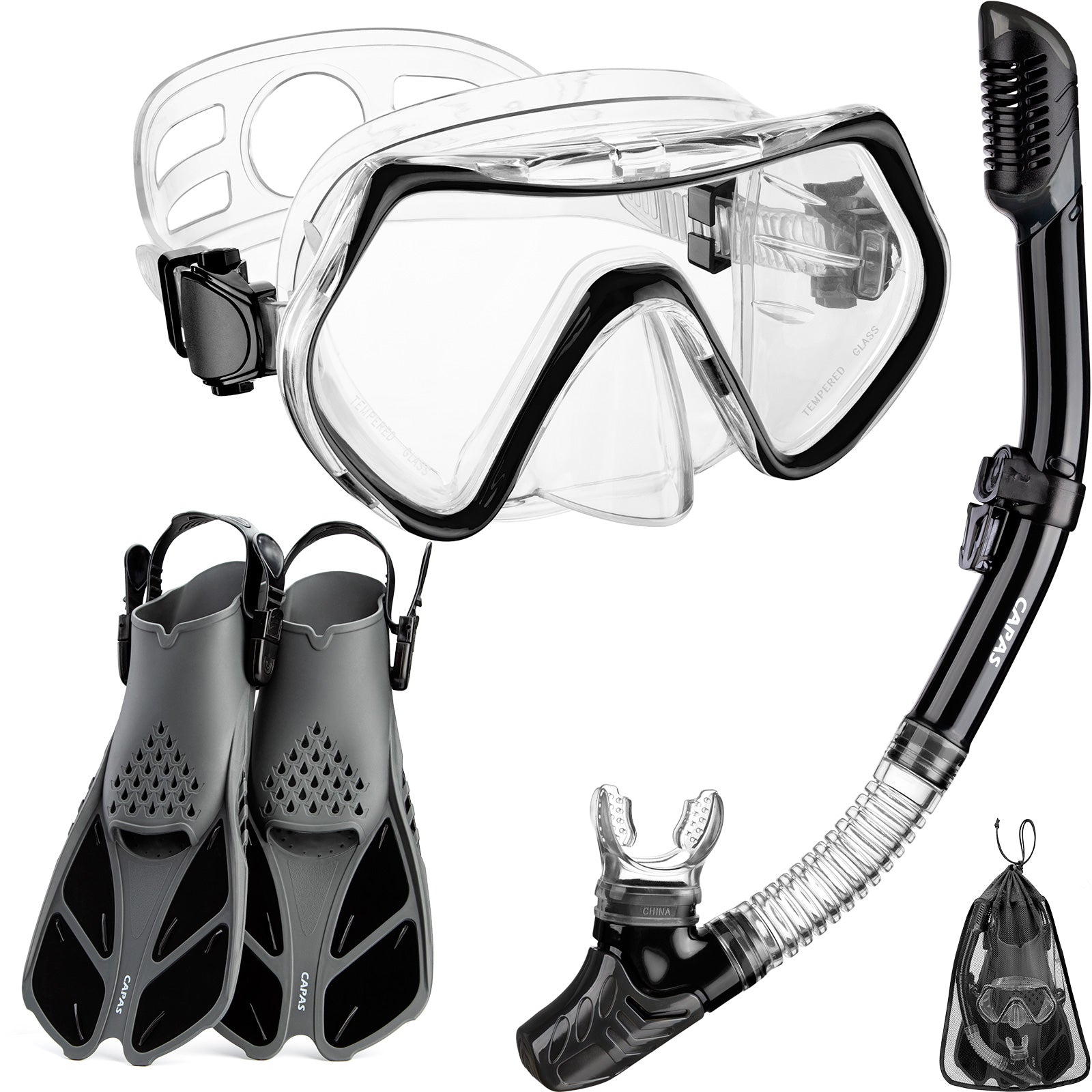 CAPAS Snorkel Set Black