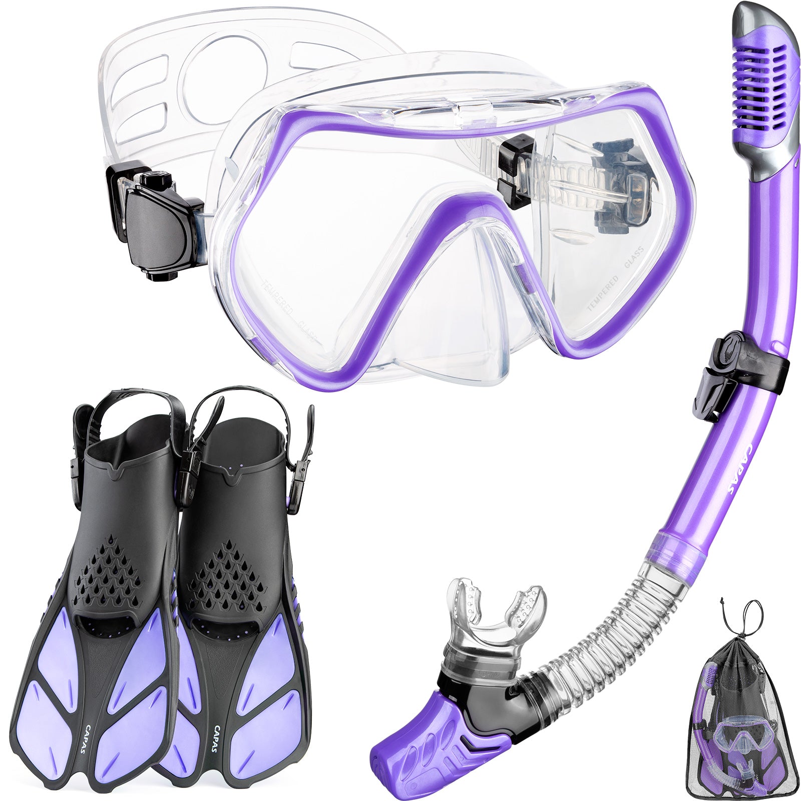 CAPAS Snorkel Set Purple