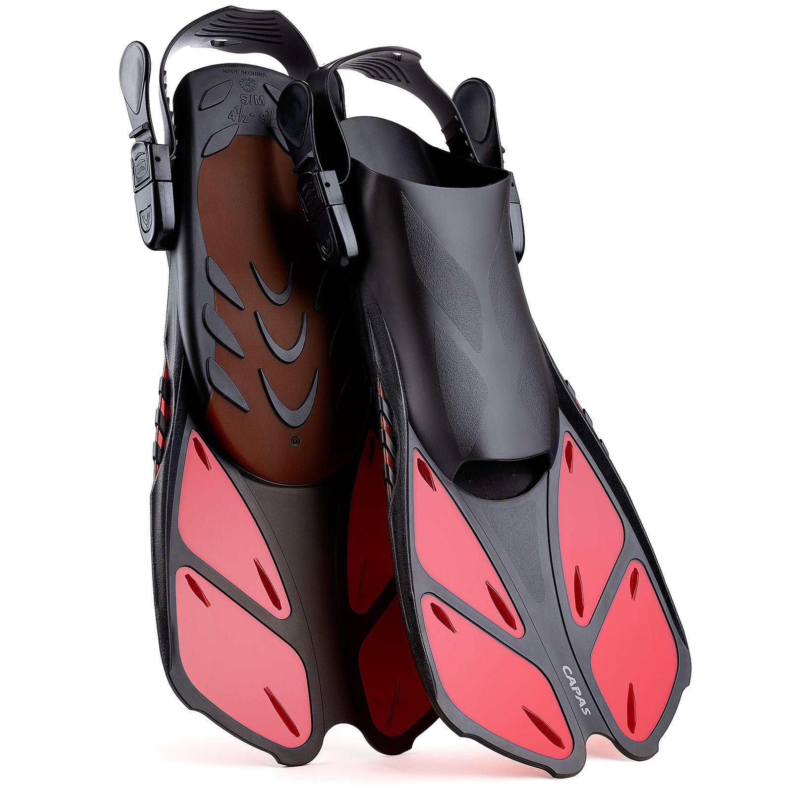 CAPAS Swim Fins for Snokeling, red