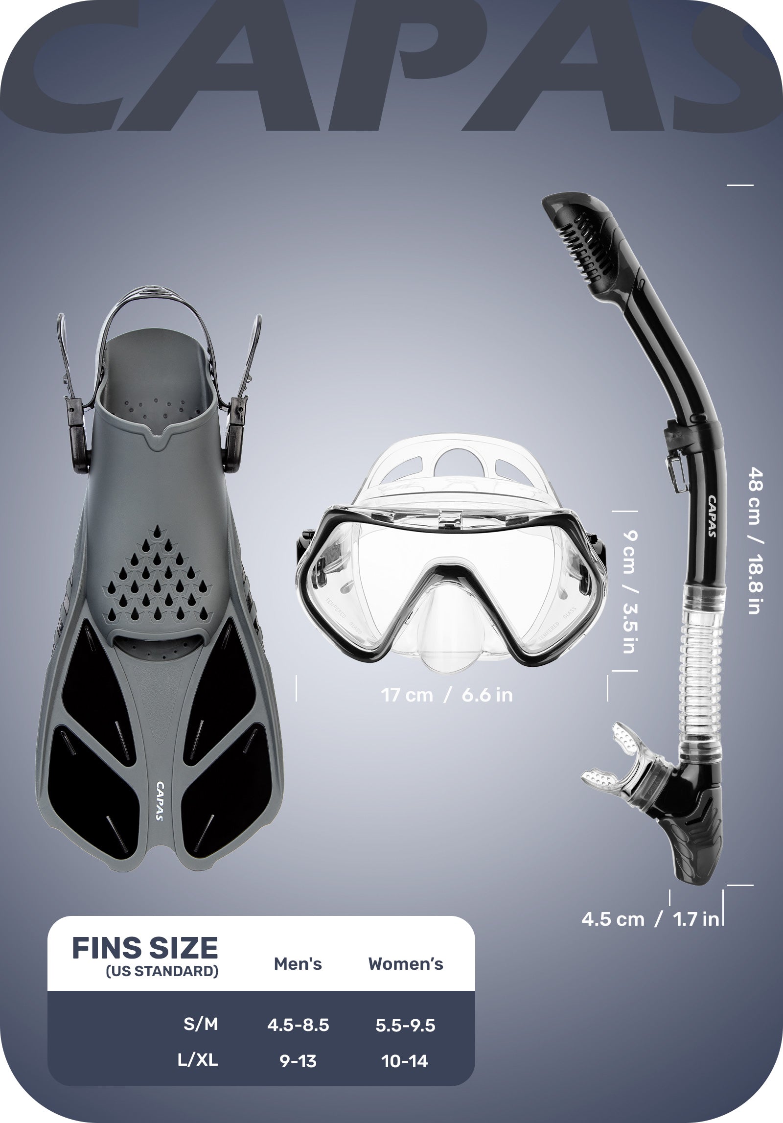 CAPAS Snorkel Set Black