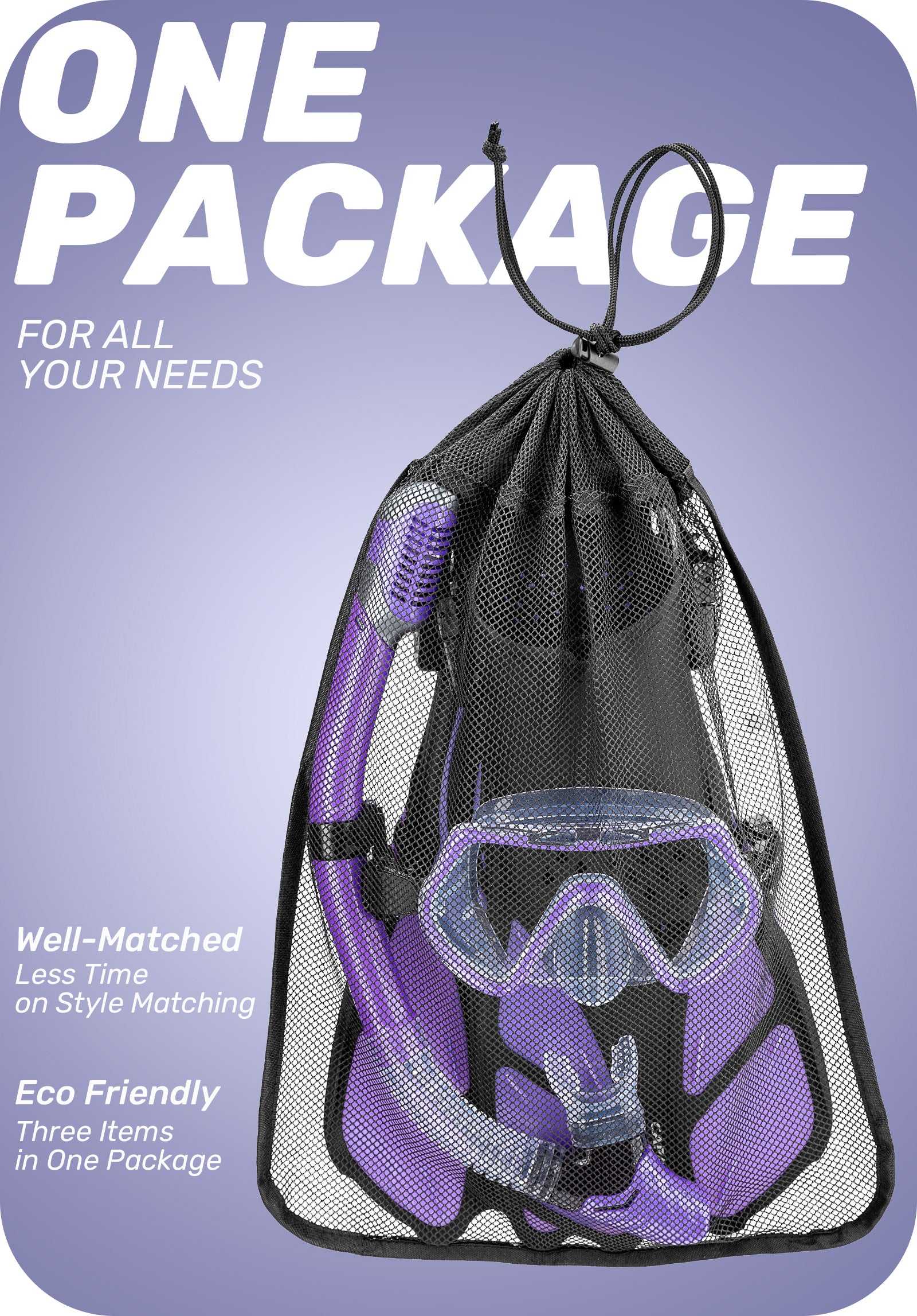 CAPAS Snorkel Set Purple