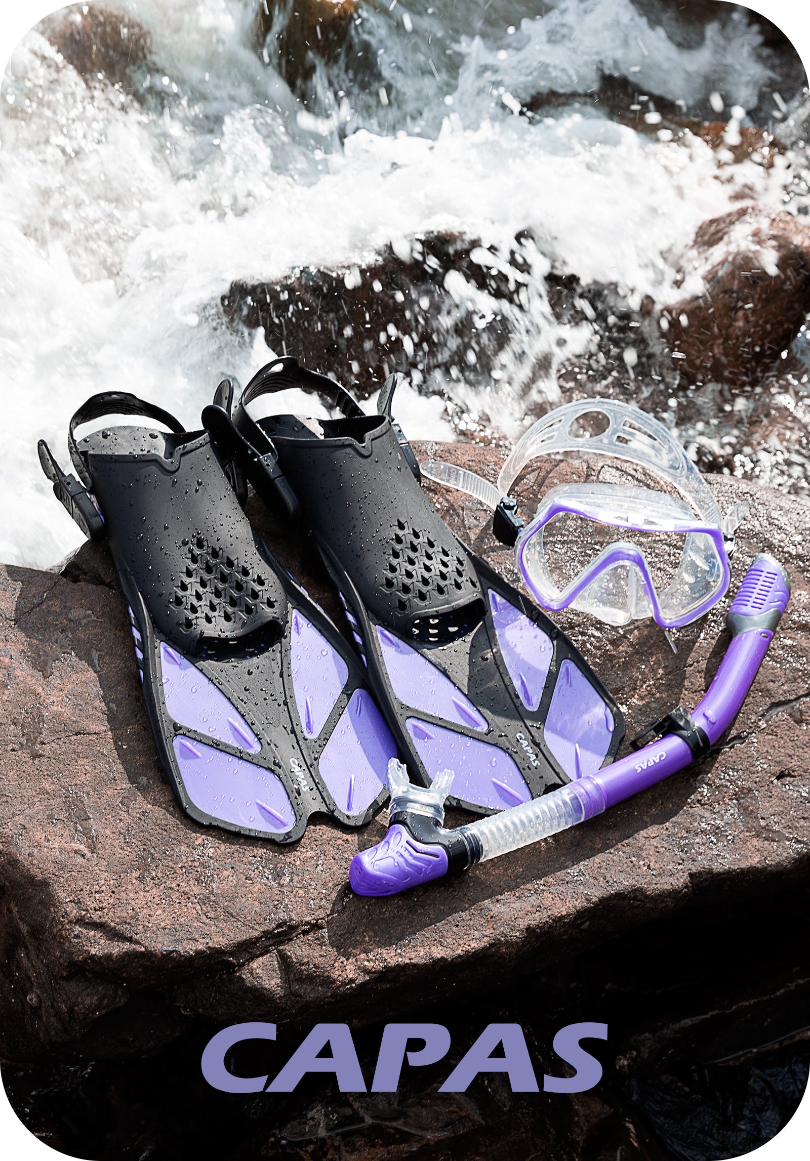 CAPAS Snorkel Set Purple